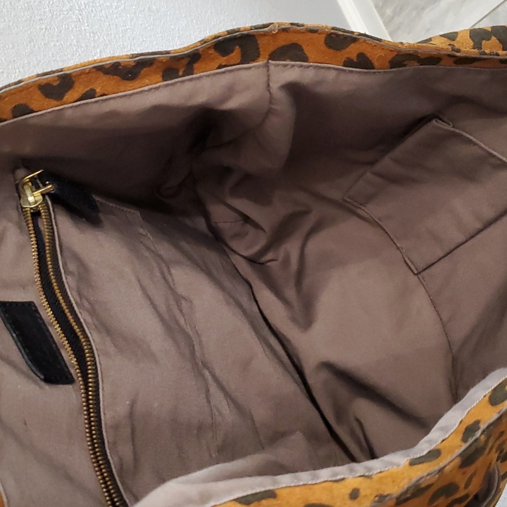 J. Crew Leopard Print Tote Bag - Picture 5 of 11